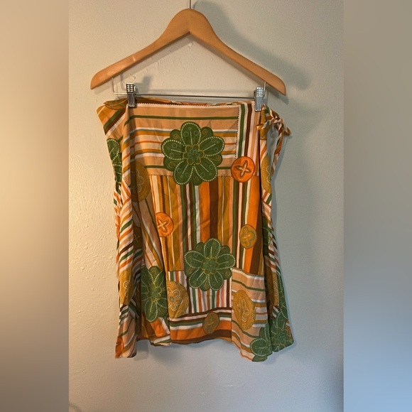 Floral boho artsy retro skirt size large - Picture 1 of 7